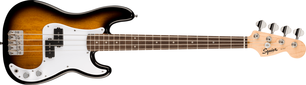Mini Precision Bass®, Laurel Fingerboard, White Pickguard, 2-Color Sunburst