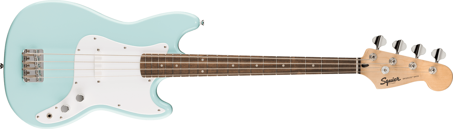 Squier Sonic® Bronco™ Bass, Laurel Fingerboard, White Pickguard, Daphne Blue