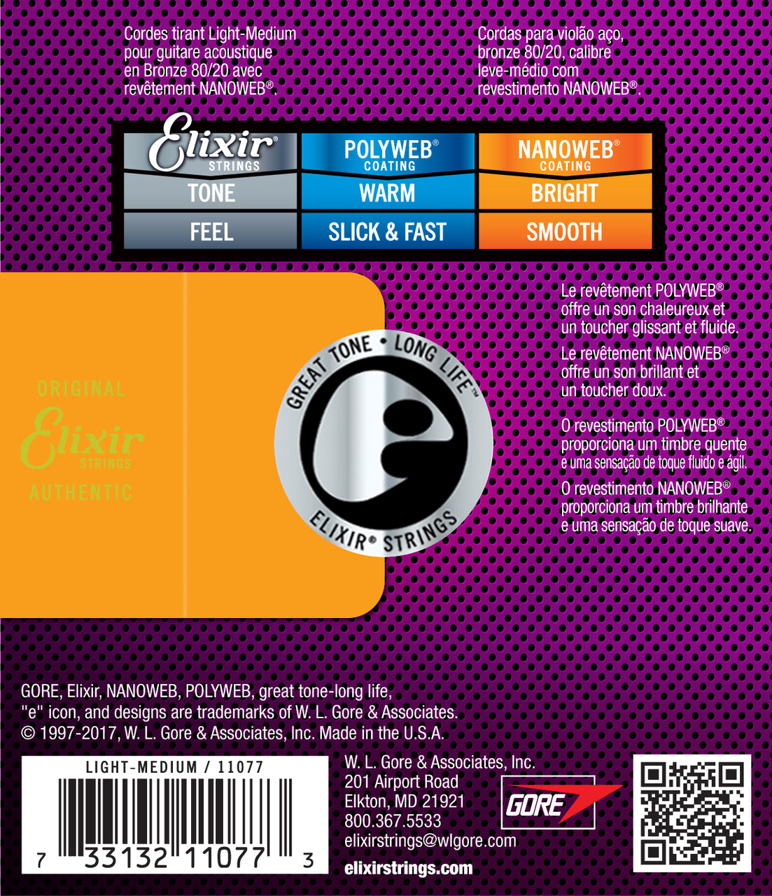 Elixir 11077 Nanoweb 80/20 Light-med 12-56