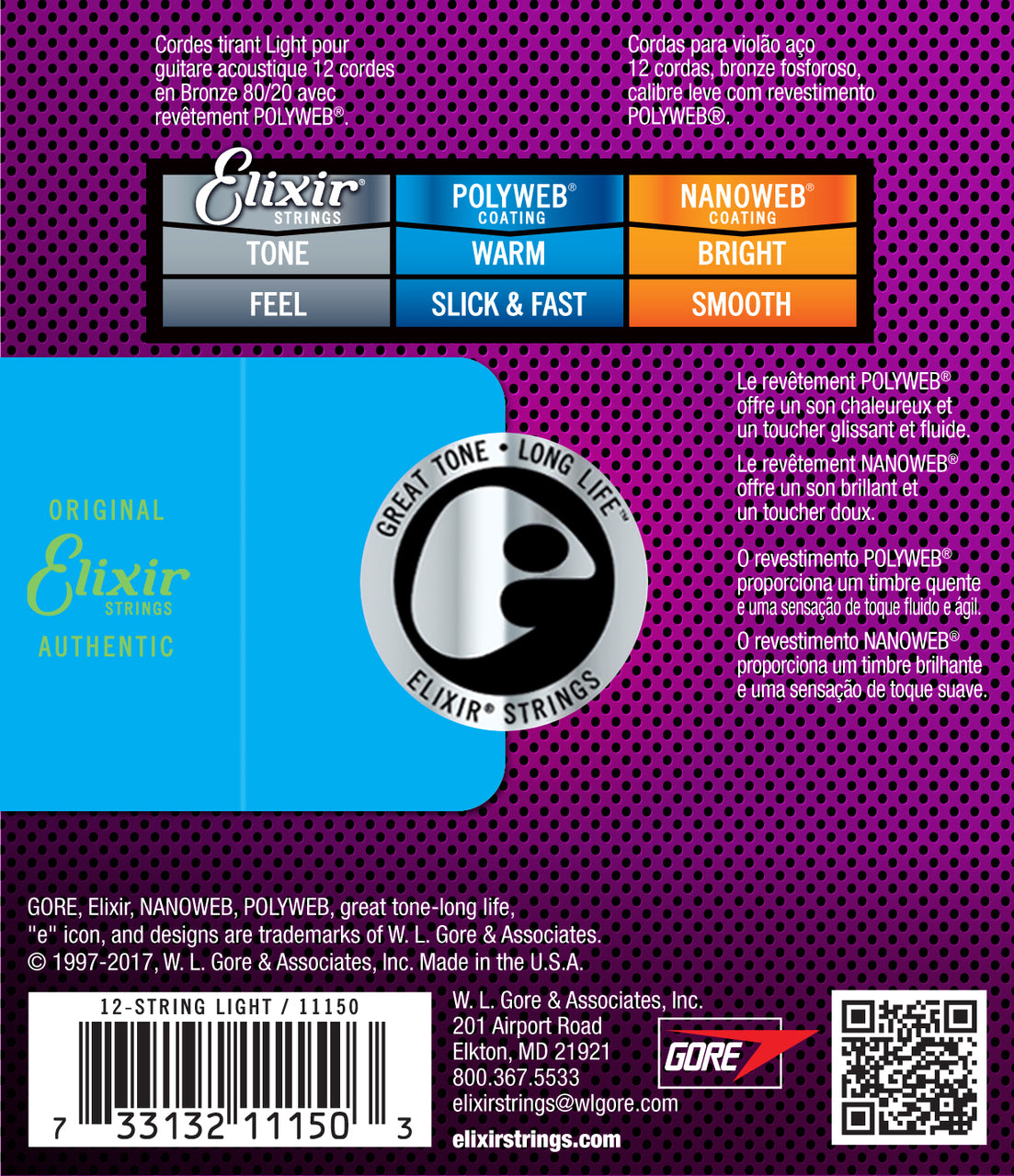 Elixir 11150 Polyweb 80/20 12 String Light 10-47