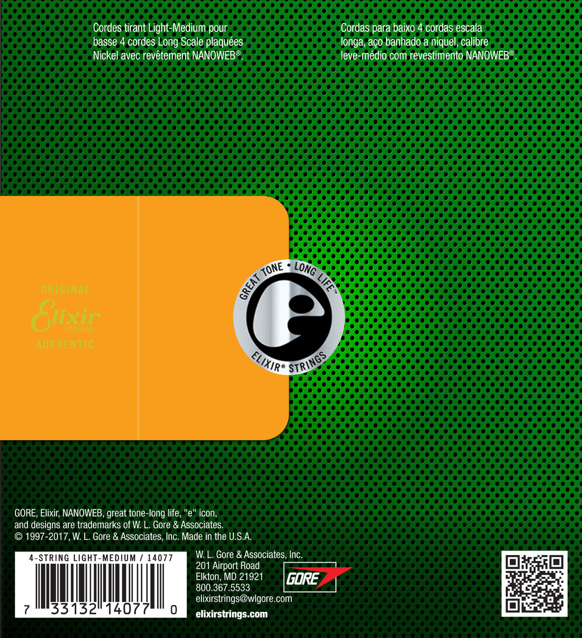 Elixir 14077 Nanoweb Bass Medium 45-105