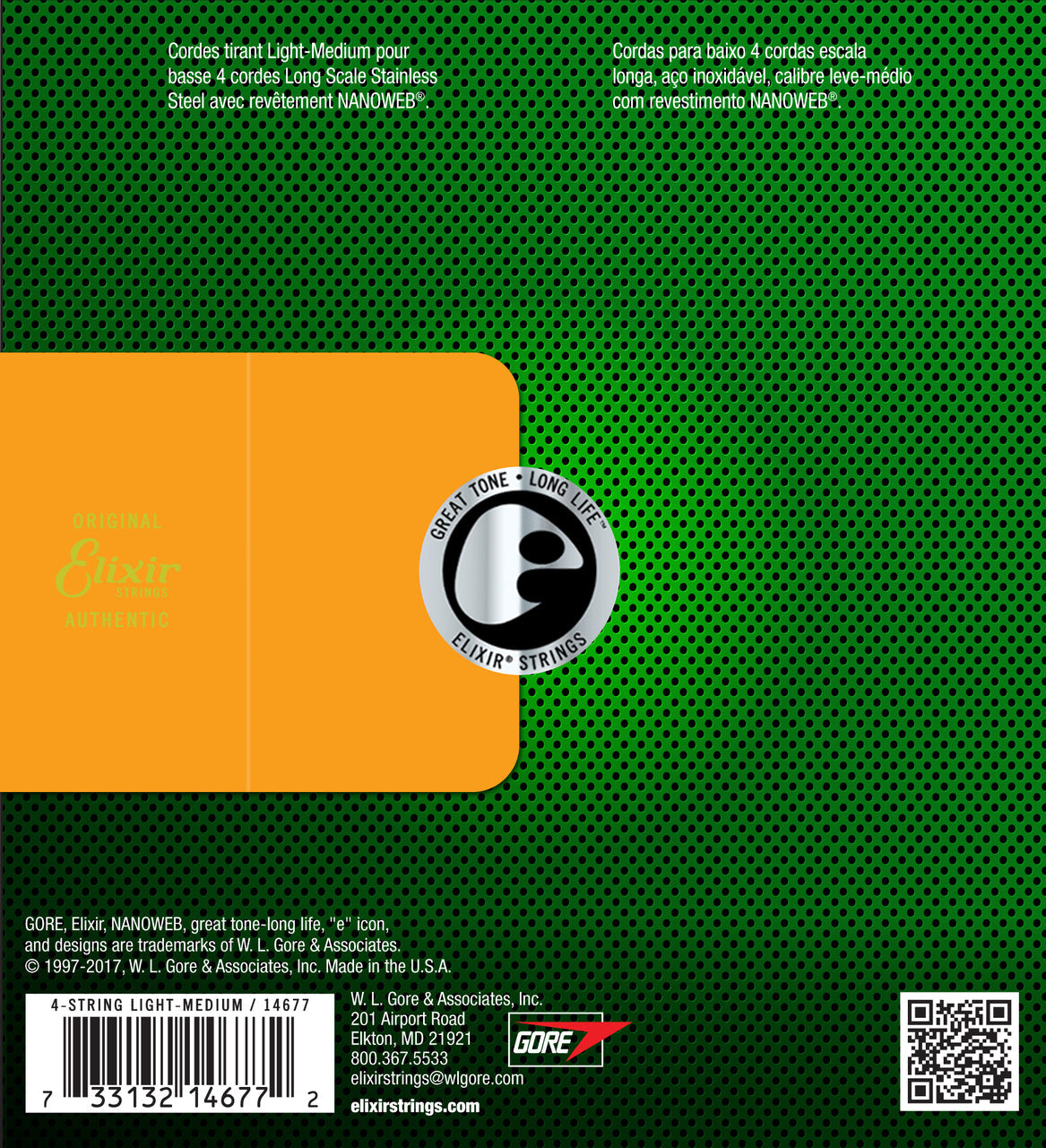 Elixir 14677 Nanoweb Bass Stainless Steel Medium 45-105