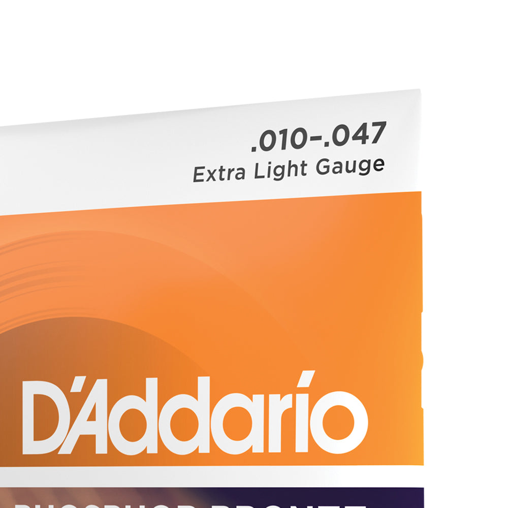 DAddario EJ15 Phosphor Bronze Acoustic Guitar Strings, Extra Light, 10-47