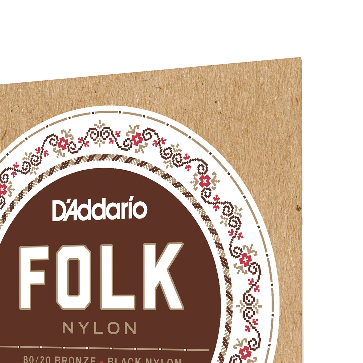 D'Addario EJ34 Folk Nylon Guitar Strings, Ball End, 80/20 Bronze/Black Nylon Trebles