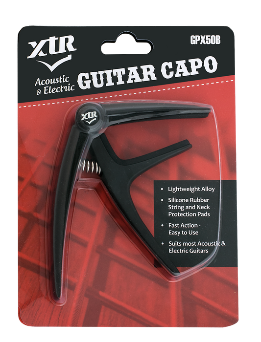 XTR Trigger Capo for Acoustic & Electric Guitar, Black