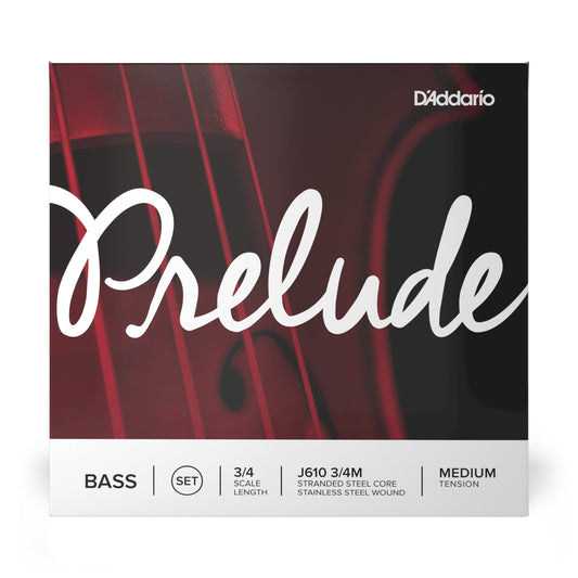 DAddario Prelude Bass String Set, 3/4 Scale, Medium Tension
