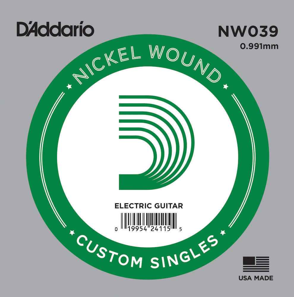 D'Addario NW039 Nickel Wound Electric Guitar Single String .039