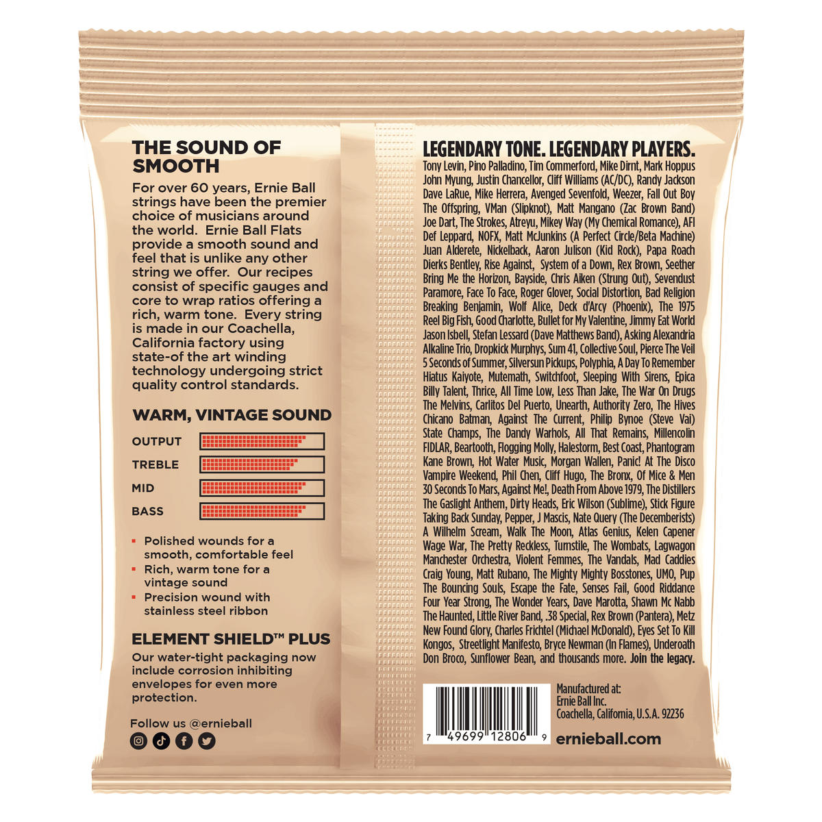 Ernie Ball Flatwound Group III Electric Bass Strings - 45-100 Gauge