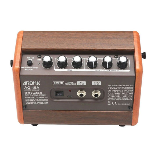 Aroma AG-15A 15W Acoustic Guitar Rechargeable Amplifier