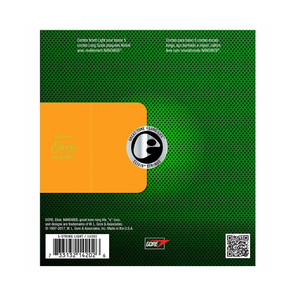 Elixir 14202 Nanoweb Bass Light 45-130 5 String