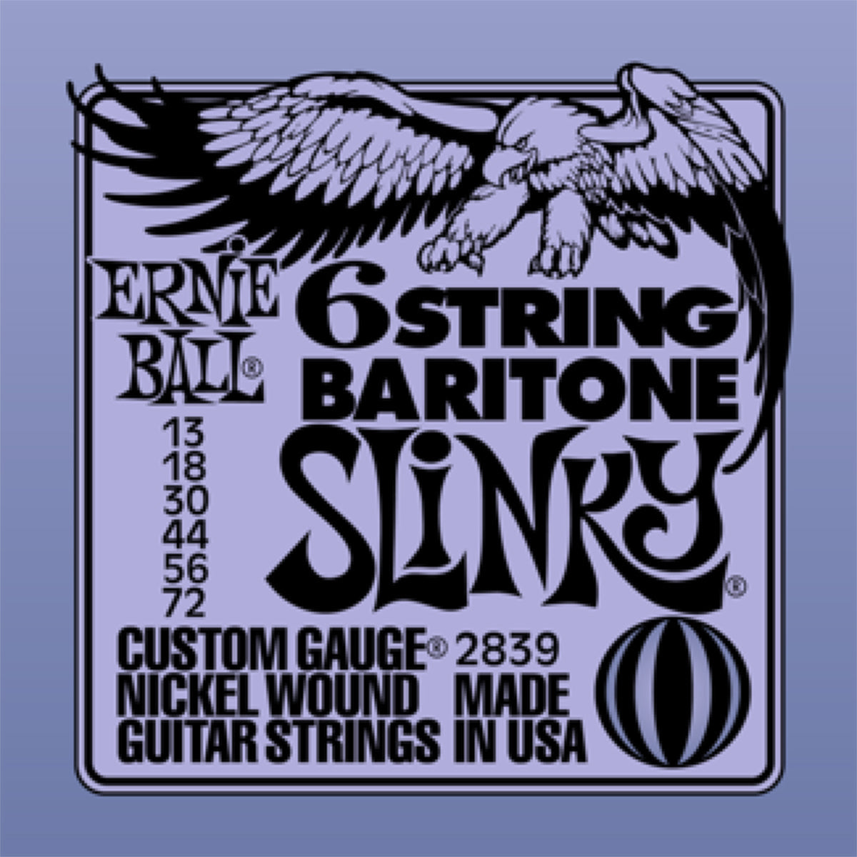 Ernie Ball Slinky 6-String w/ small ball end 29 5/8 scale Baritone Guitar Strings - 13-72 Gauge