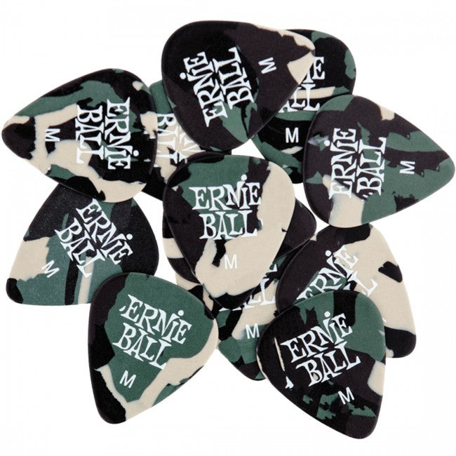 Ernie Ball Camouflage Cellulose Picks Medium 12-pack