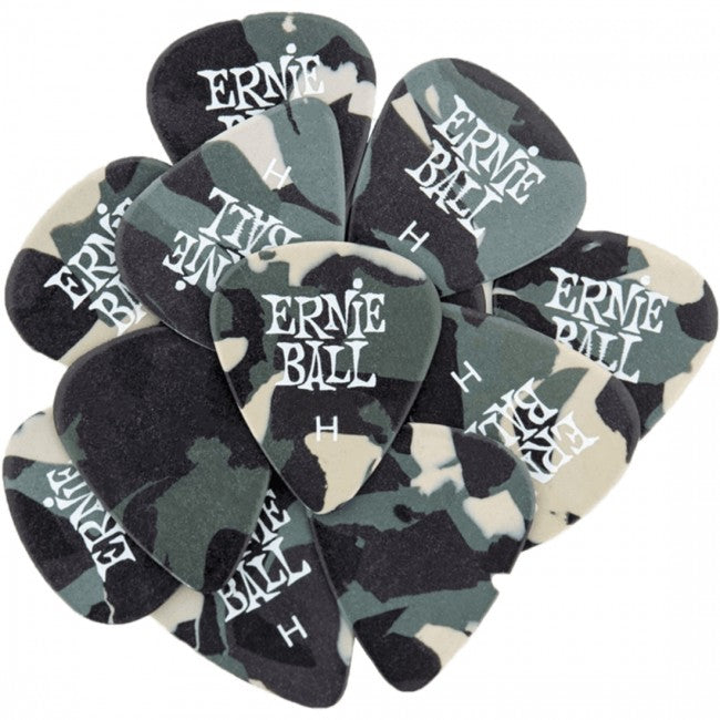 Ernie Ball Camouflage Cellulose Picks Heavy 12-pack
