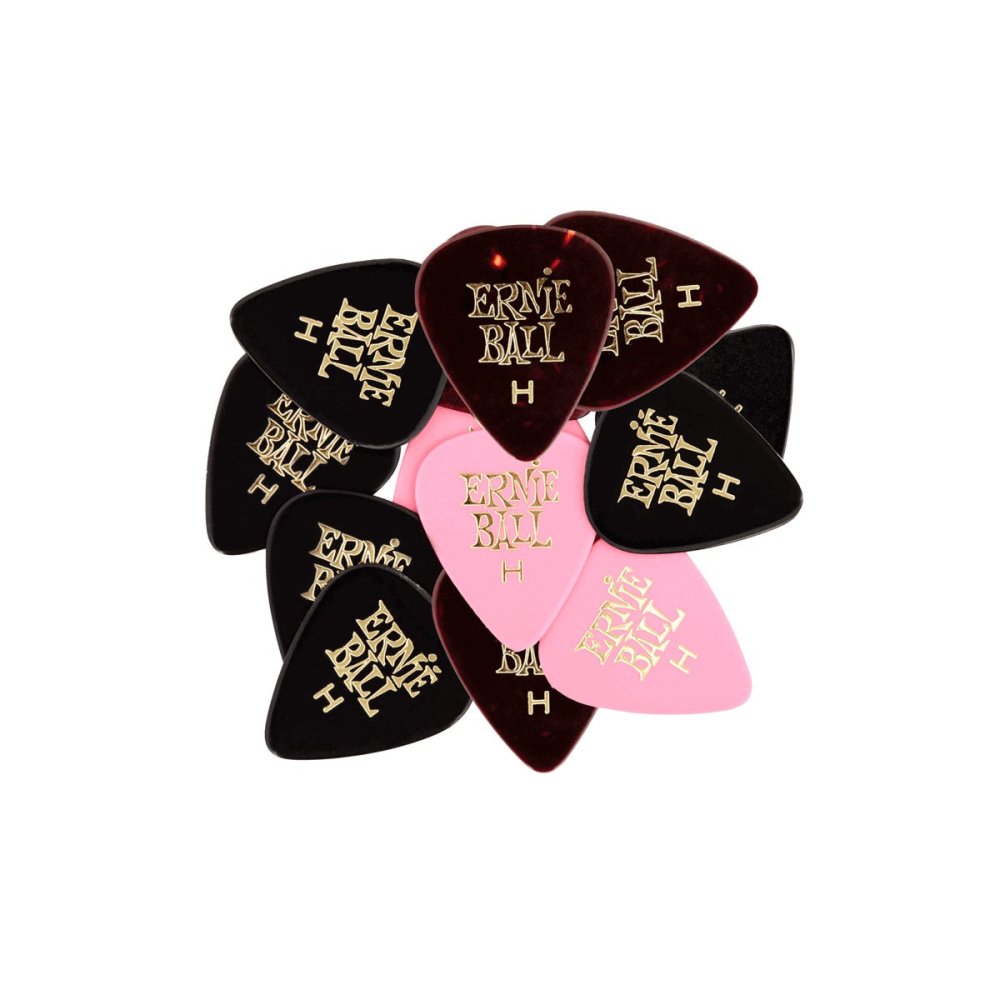 Ernie Ball Heavy Assorted Color Cellulose Picks, bag of 12