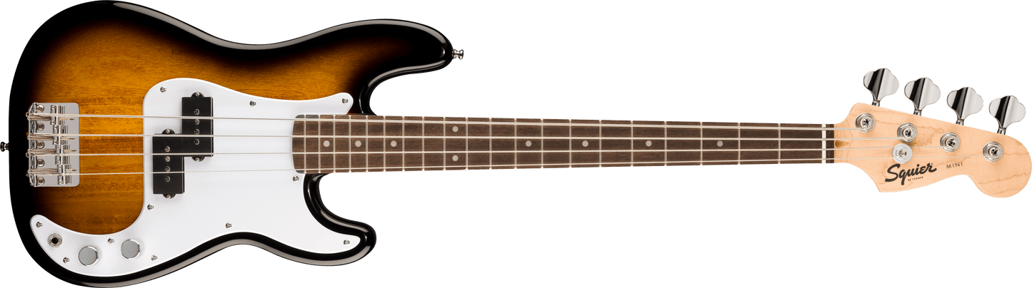 Mini Precision Bass®, Laurel Fingerboard, White Pickguard, 2-Color Sunburst