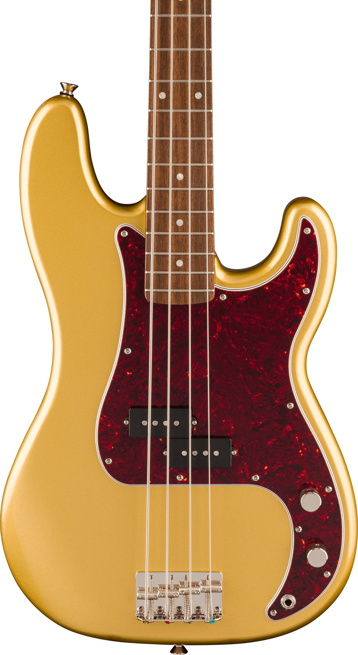 Squier Classic Vibe '60s Precision Bass Aztec Gold, laurel fingerboard and body detail