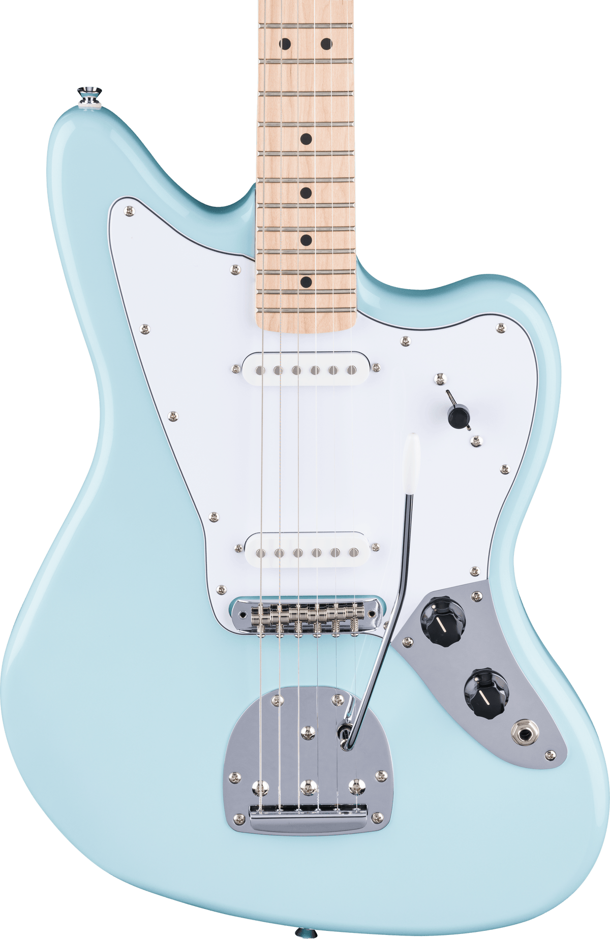 Fender Squier FSR Affinity Series Jaguar Maple Fingerboard White Pickguard Matching Headstock Daphne Blue