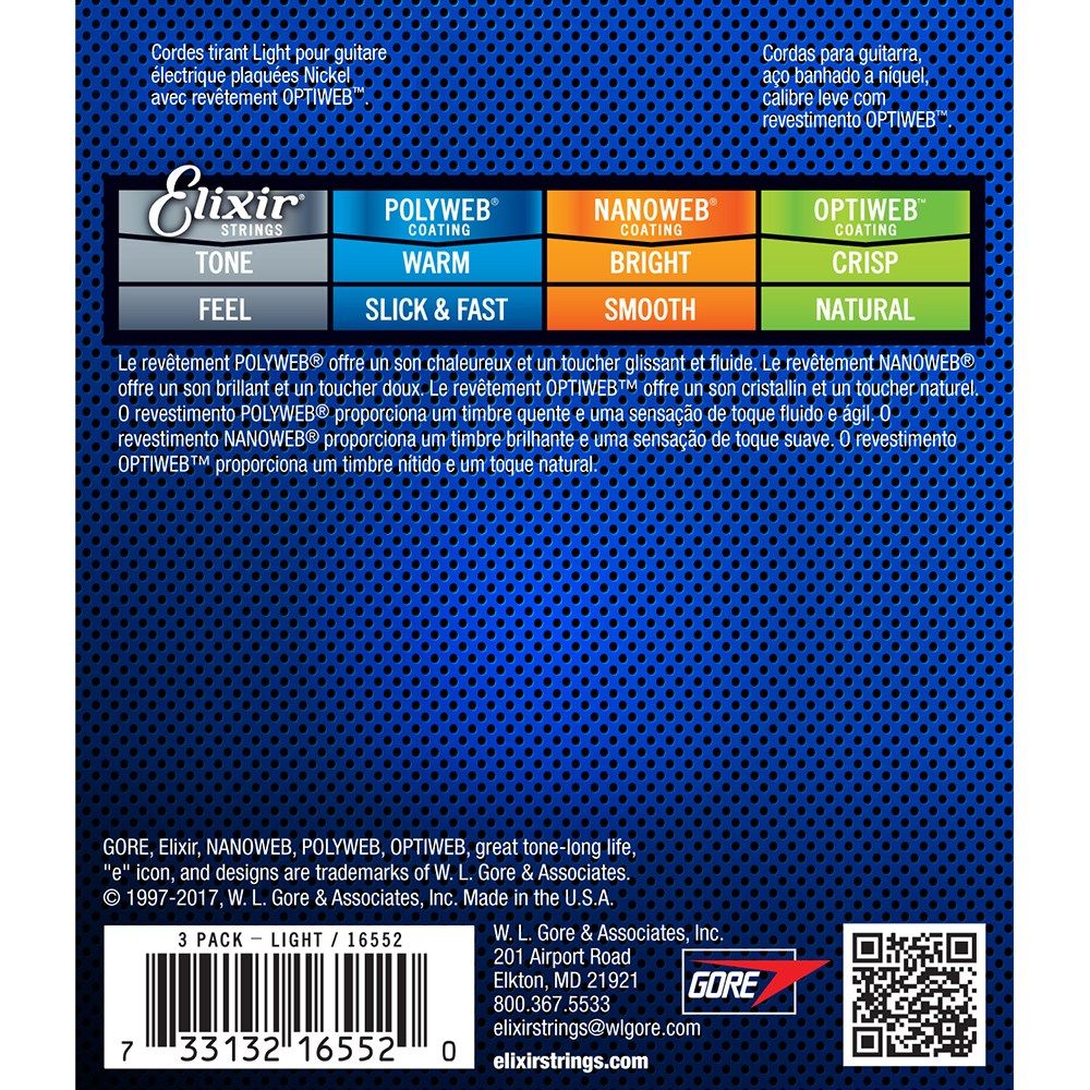 Elixir Optiweb Electric 9-42 Super Light 3 Pack