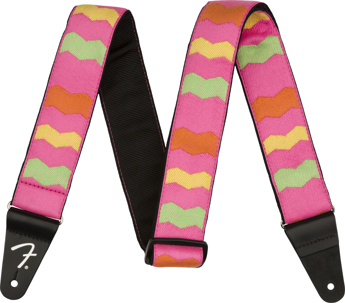 Fender MonoNeon Woven Strap, Neon Pink, 2"
