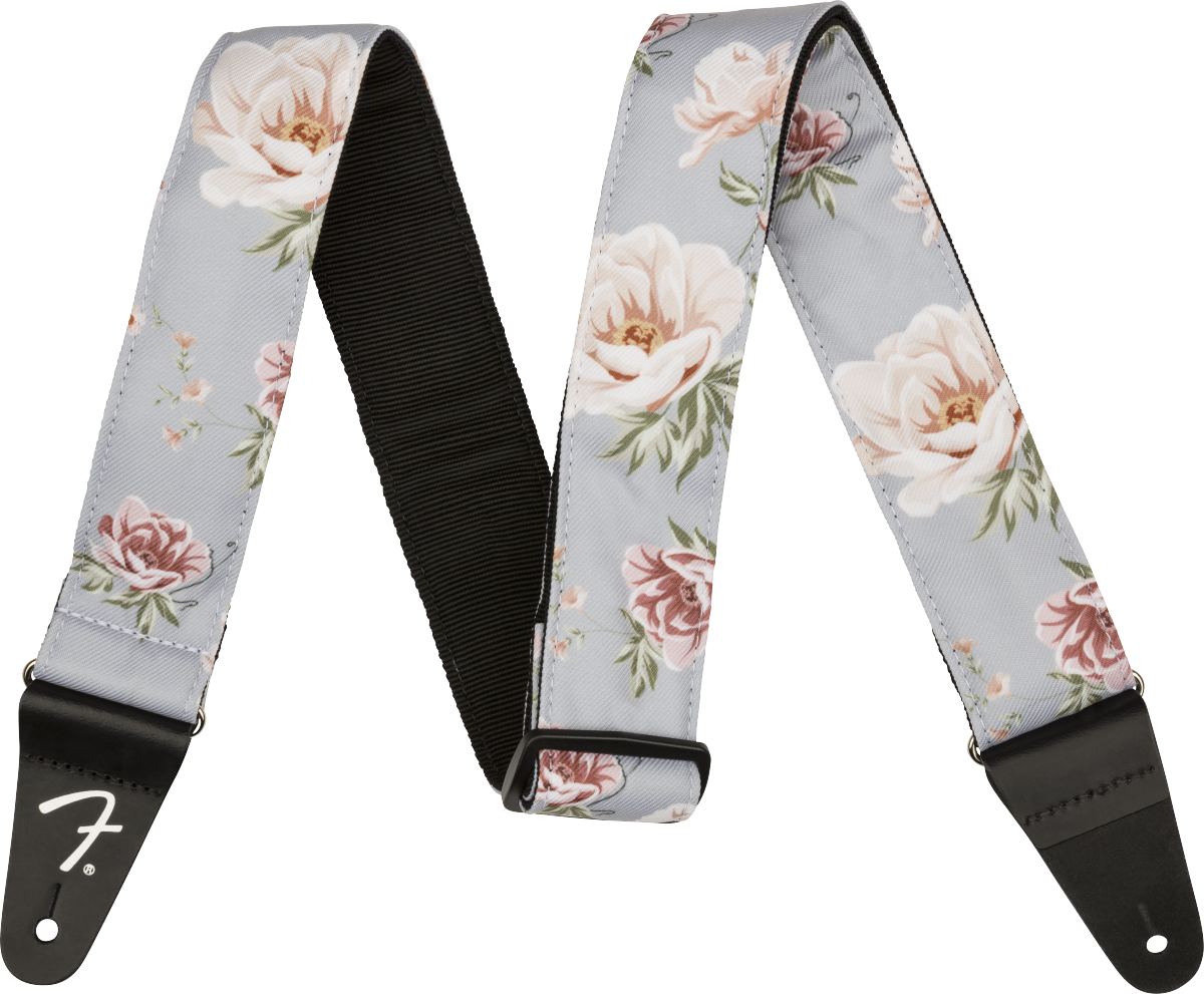 Fender Floral Strap, Gray, 2 Inch