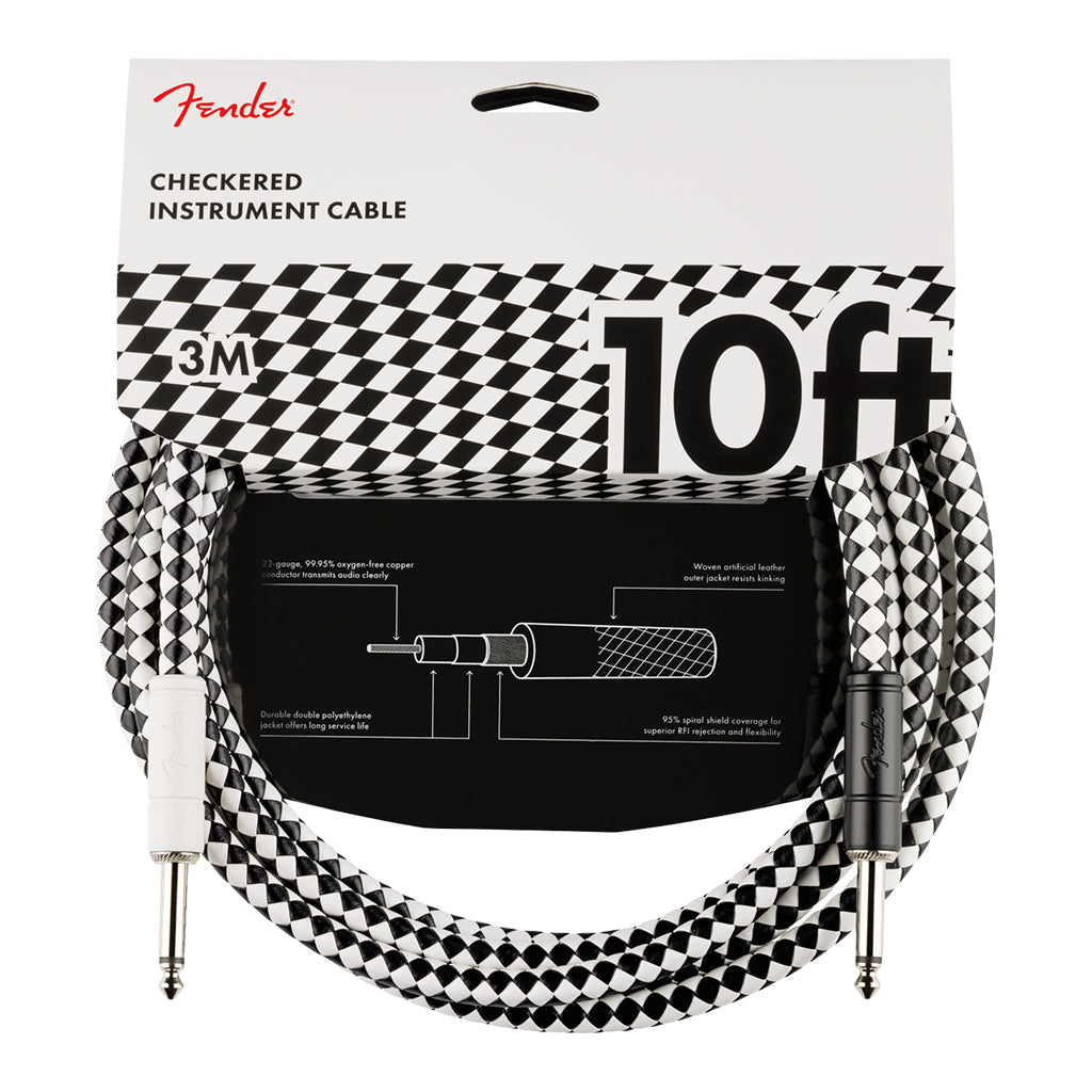 Fender Pro 10' Instrument Cable Checkerboard