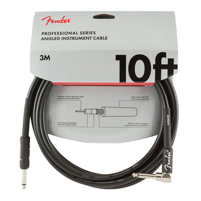 Fender Professional Series Instrument Cable, Straight-Angle, 10', Black