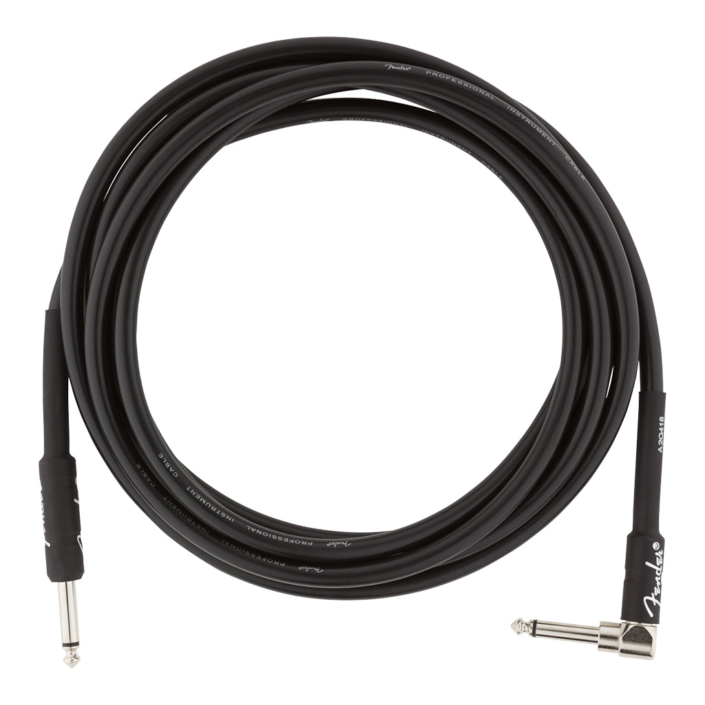 Fender Professional Series Instrument Cable, Straight-Angle, 10', Black