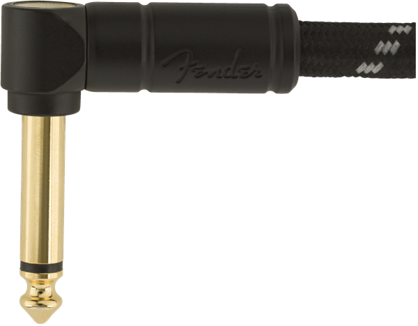 Fender Deluxe Series Instrument Cable, Straight/Angle, 10 Ft, Black Tweed