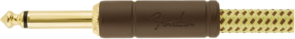 Fender Deluxe Series Instrument Cable, Straight/Angle, 10 Ft, Tweed