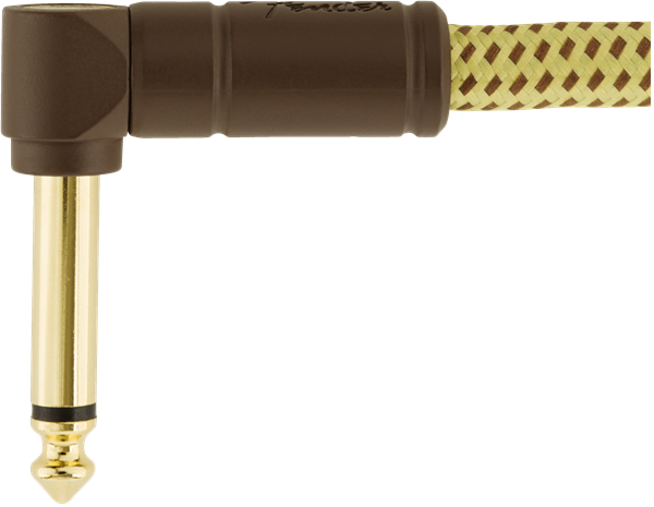 Fender Deluxe Series Instrument Cable, Straight/Angle, 10 Ft, Tweed