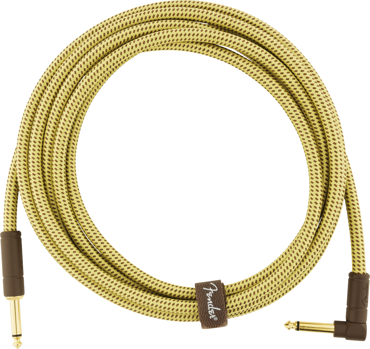 Fender Deluxe Series Instrument Cable, Straight/Angle, 10 Ft, Tweed