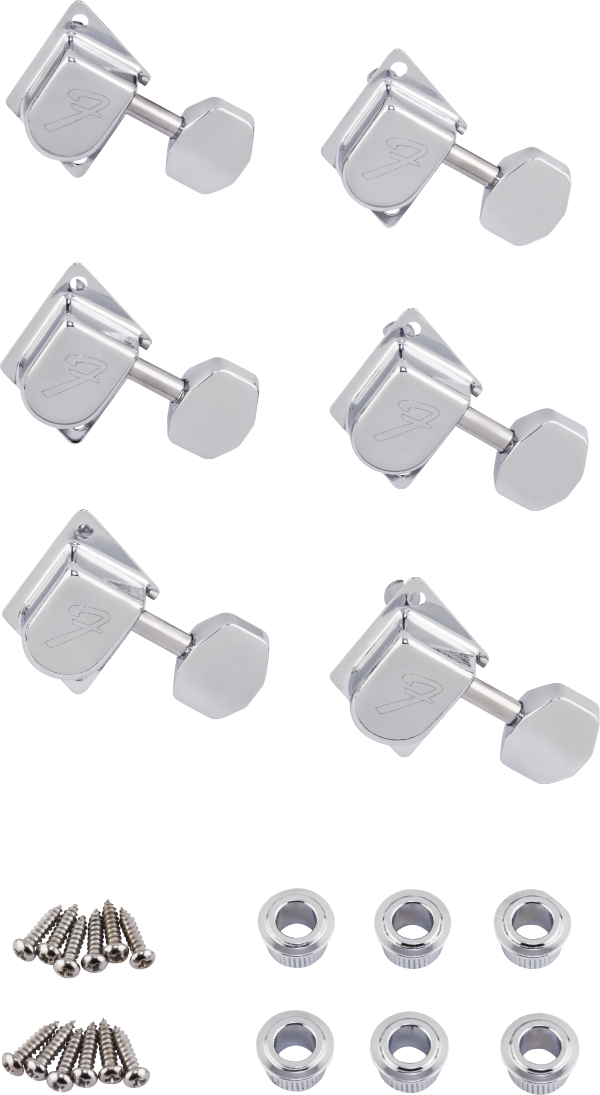 70s F Style Strat - Tele Tuning Machines Set (Chrome) (6)