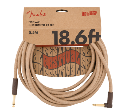 Fender Festival Instrument Cable Straight/Angle 18.6 Pure Hemp Natural
