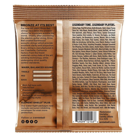 Ernie Ball Earthwood Phosphor Bronze Acoustic Guitar Strings - Medium Light (12-54)