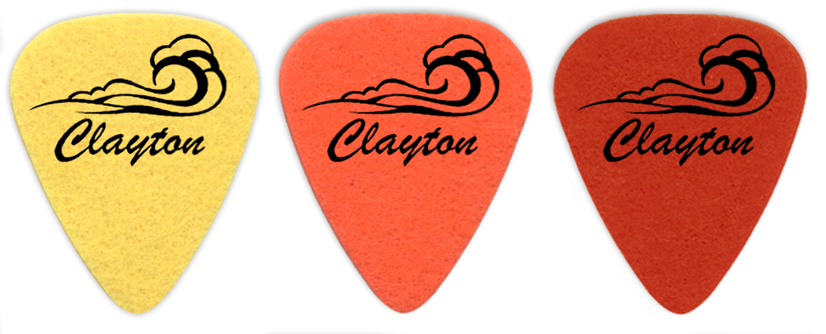 Clayton Uke Wave Felt Ukulele Picks 3-Pack