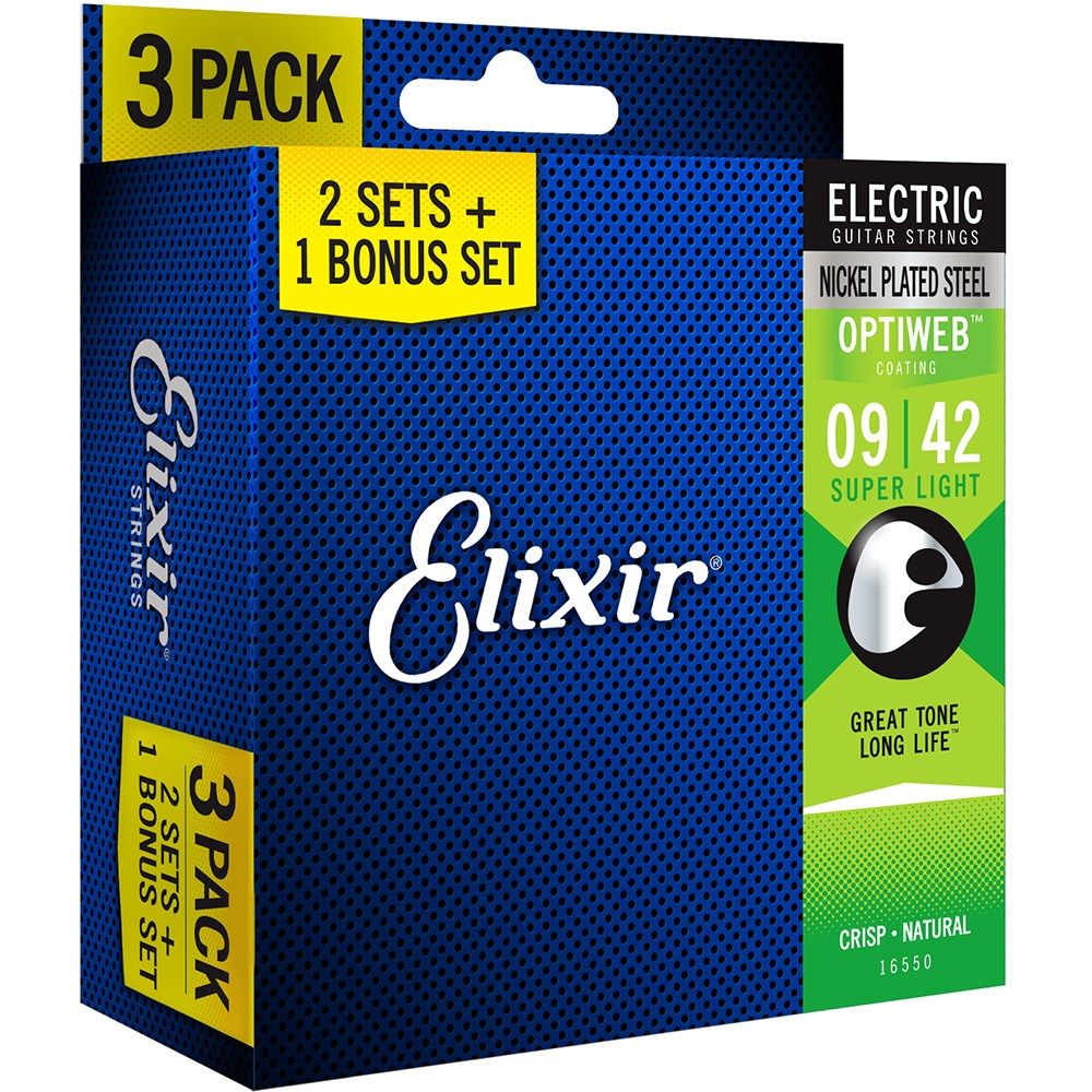 Elixir Optiweb Electric 9-42 Super Light 3 Pack