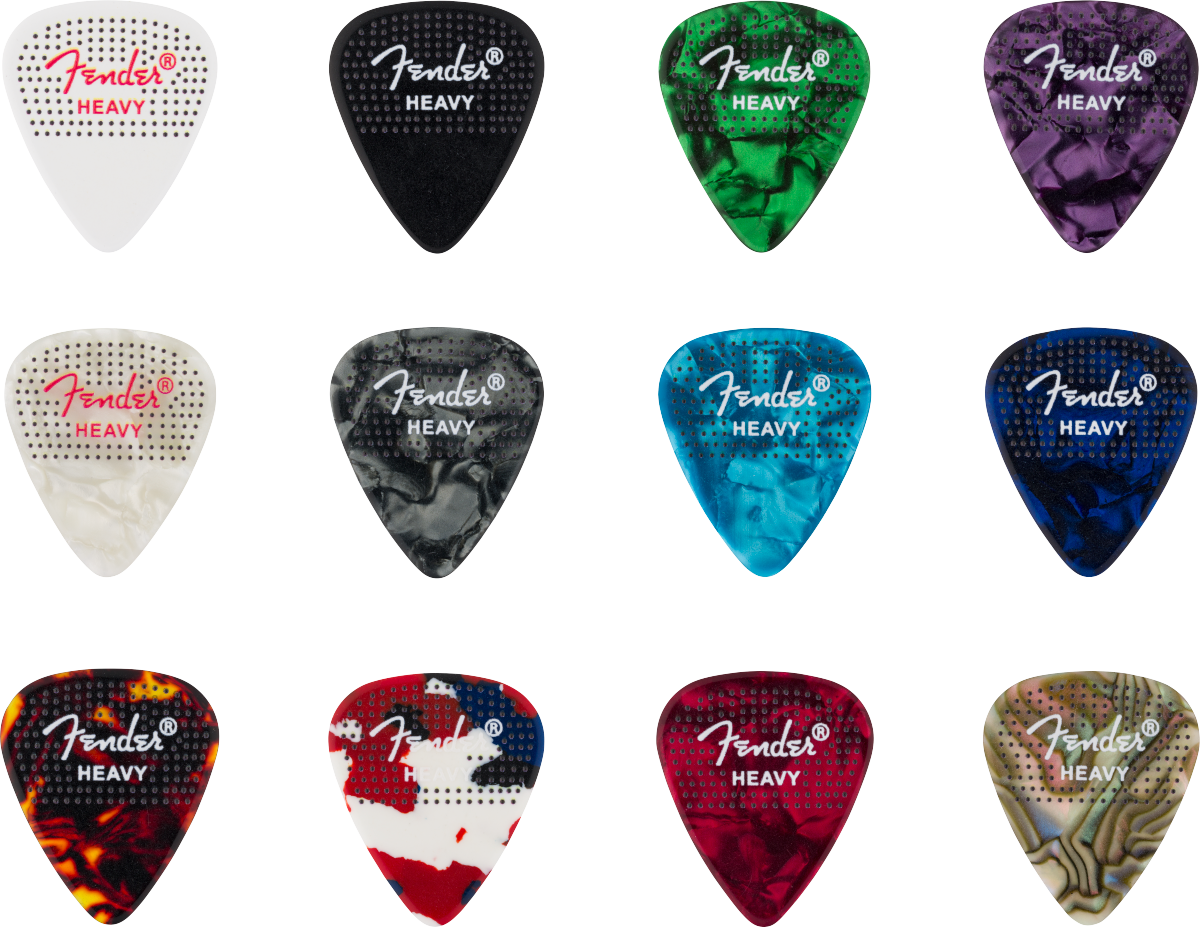 Fender Dotted Celluloid Picks, 351 Shape - 12 Pack