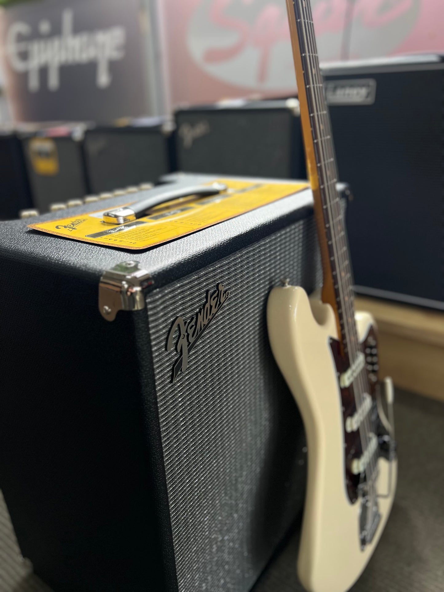 Fender Vintera III Early '60s Bass VI, Rosewood Fingerboard, Olympic White — photographed in store at The Soundtrap, Mildura