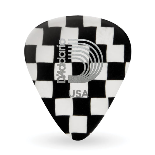 DAddario Checkerboard Celluloid Guitar Picks 10 pack, Light