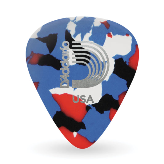 DAddario Multi-Color Celluloid Guitar Picks, 10 pack, Extra Heavy