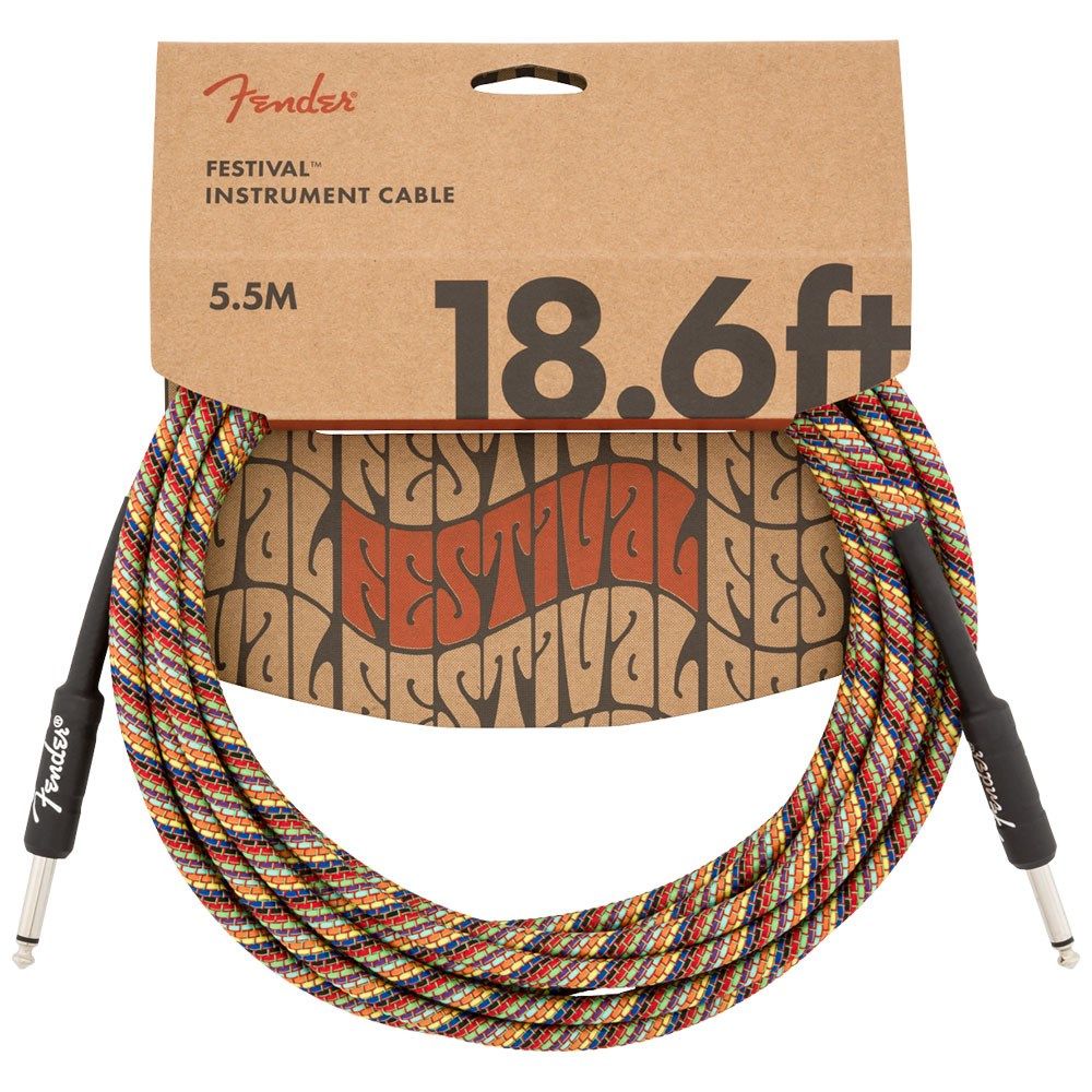 Festival Instrument Cable Pure Hemp 18.6' (Rainbow)