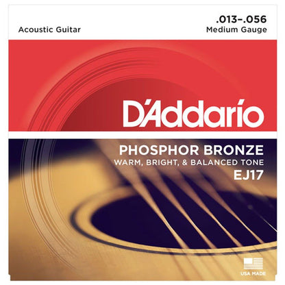 D'Addario Medium Acoustic Steel String Set 13-56 (EJ17)