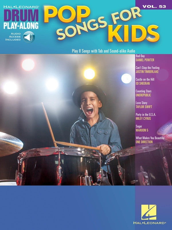 Pop Songs For Kids Drum Playalong V53 Book/Online