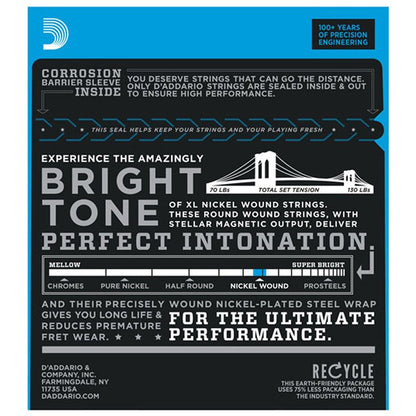 D'Addario EXL116 Nickel Wound Electric Guitar Strings - Med Top / Heavy Bottom(11-52)