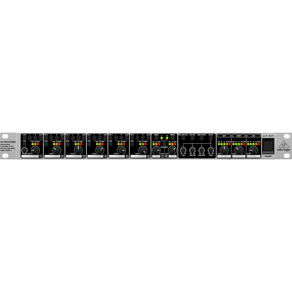 Behringer ULTRAZONE ZMX8210 V2 – 8-Channel 3-Bus Mic/Line Zone Mixer