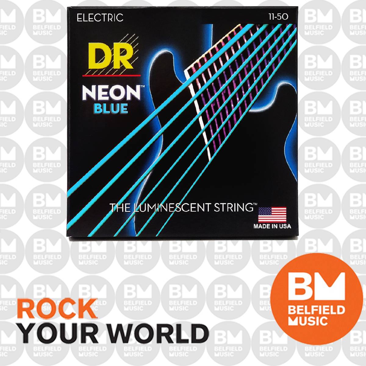 Neon Hi-def Blue Coated Electric Set 11-50 Heavy