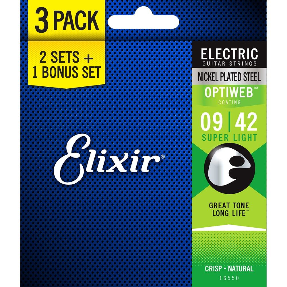 Elixir Optiweb Electric 9-42 Super Light 3 Pack