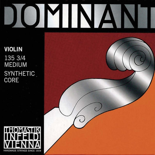 Thomastik 135 Dominant Violin String Set 3/4 - Synthetic Core - Medium