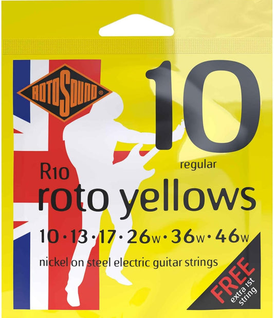 Rotosound R10 Roto Yellows Nickel Electric Guitar Strings 10-46