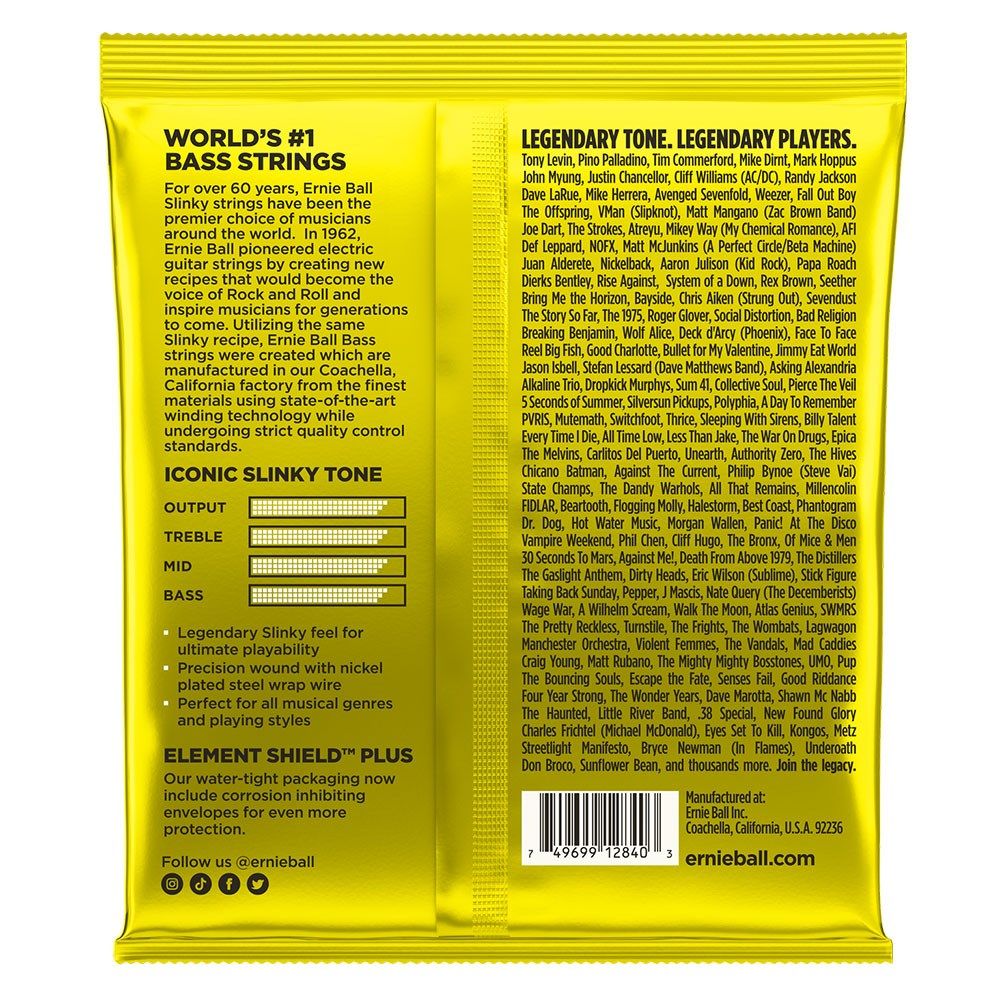 Ernie Ball Beefy Slinky 4-String Nickel Wound Electric Bass Strings - (65-130)